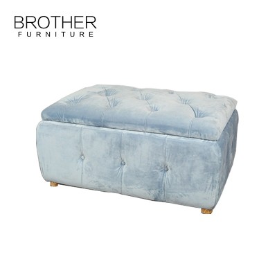 Upholstered antique bedroom bench / foldable storage stool