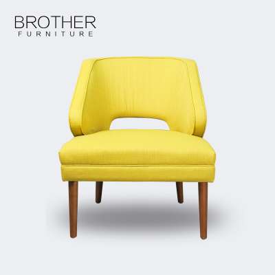 New Design Yellow Fabric Elegant Home Goods Modern Leisure Accent Chair Lounge Living Room